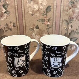 Signature Black and White Patterned Mugs